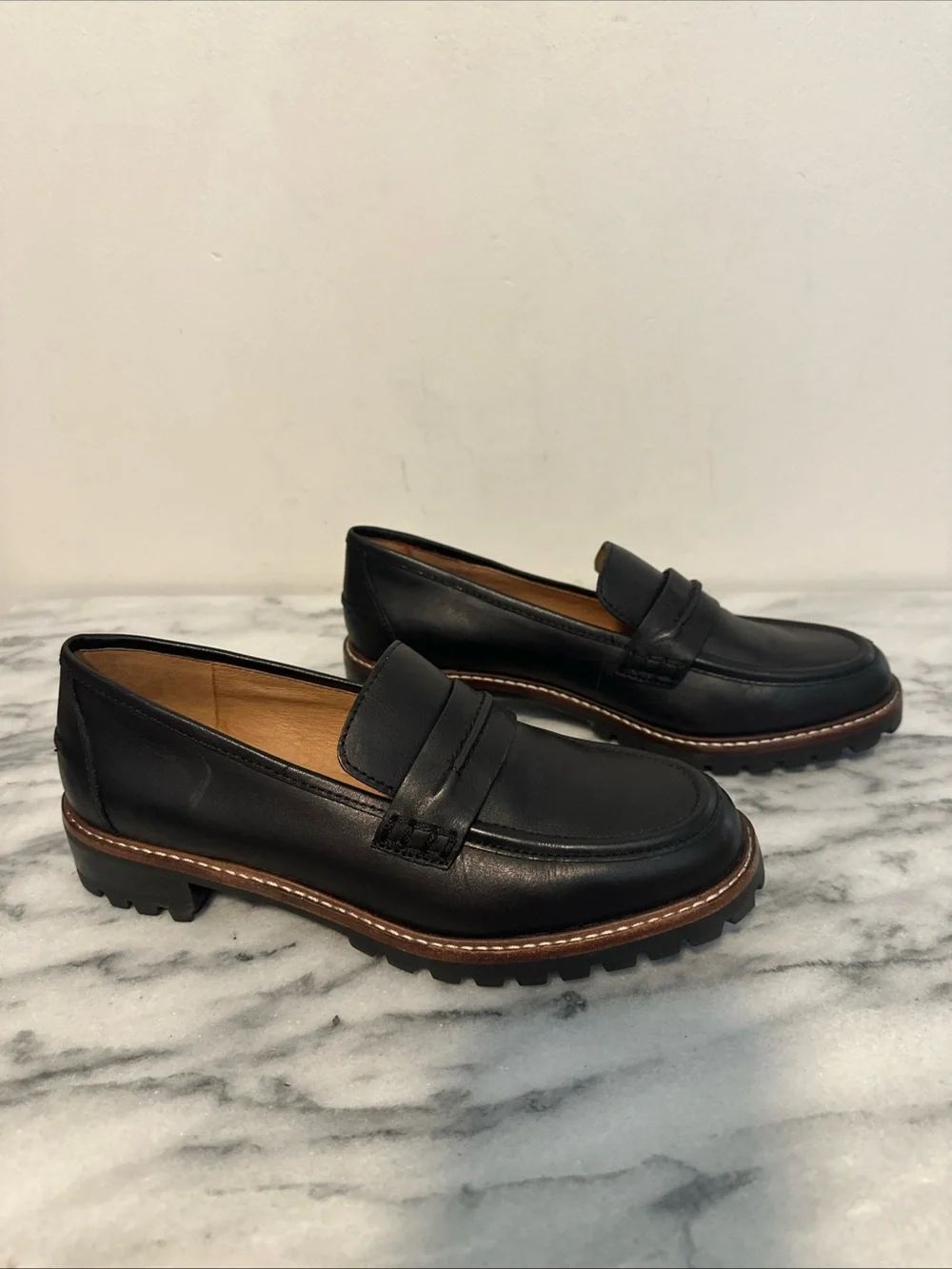 Madewell The Corinne Lugsole Slip on Loafer Shoes Women's Size 7 True Black 1